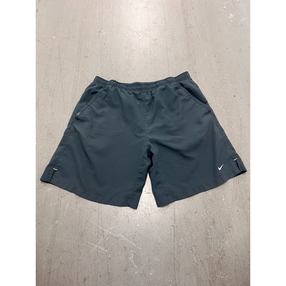 Nike Dri-Fit Shorts Charcoal Gray Drawstring Waist Performance Gym Gear 34 in